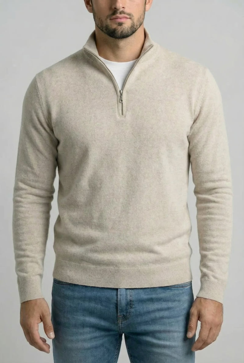 THE MERANO CASHMERE ZIP – Apricot