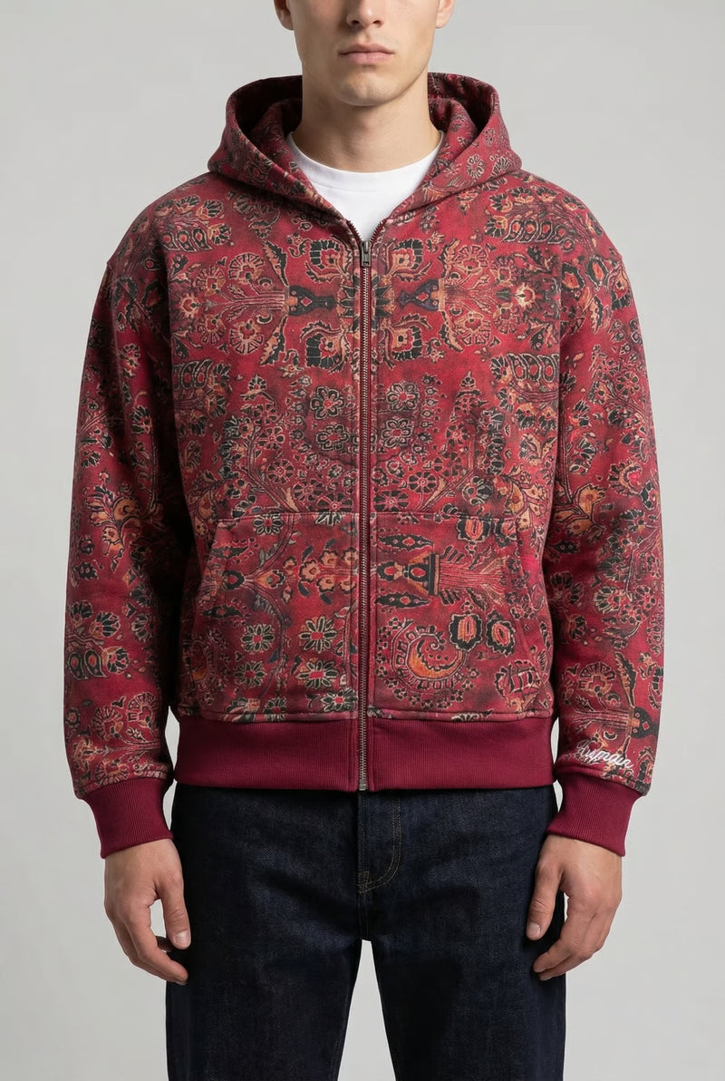 THE PALAZZO TAPESTRY HOODIE – Red