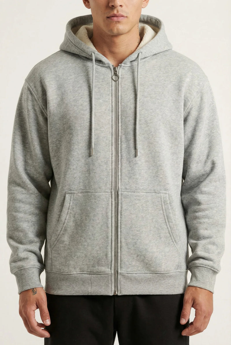 THE CORTINA FLEECE HOODED ZIP – Grey