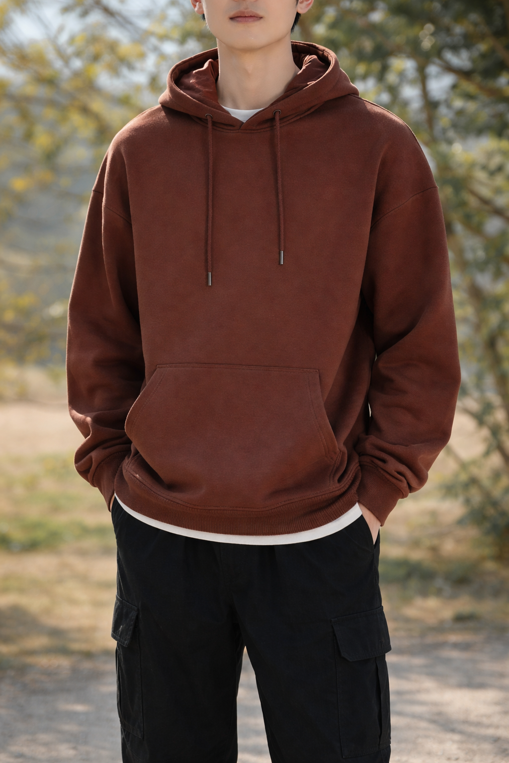 ESSENTIAL HOODIE - BROWN
