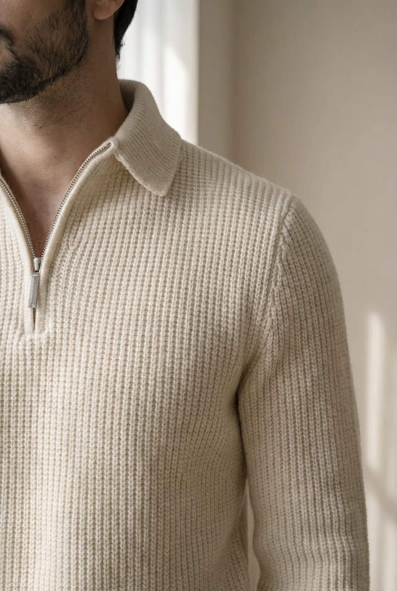 THE ATELIER ZIP-NECK SWEATER