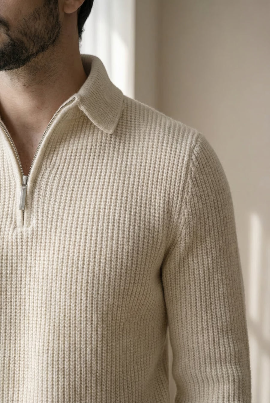 THE ATELIER ZIP-NECK SWEATER