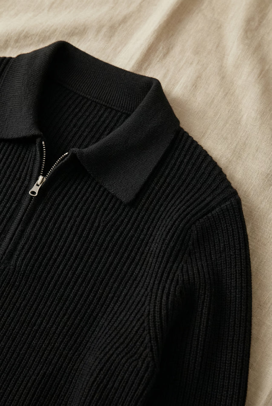THE ATELIER ZIP-NECK SWEATER