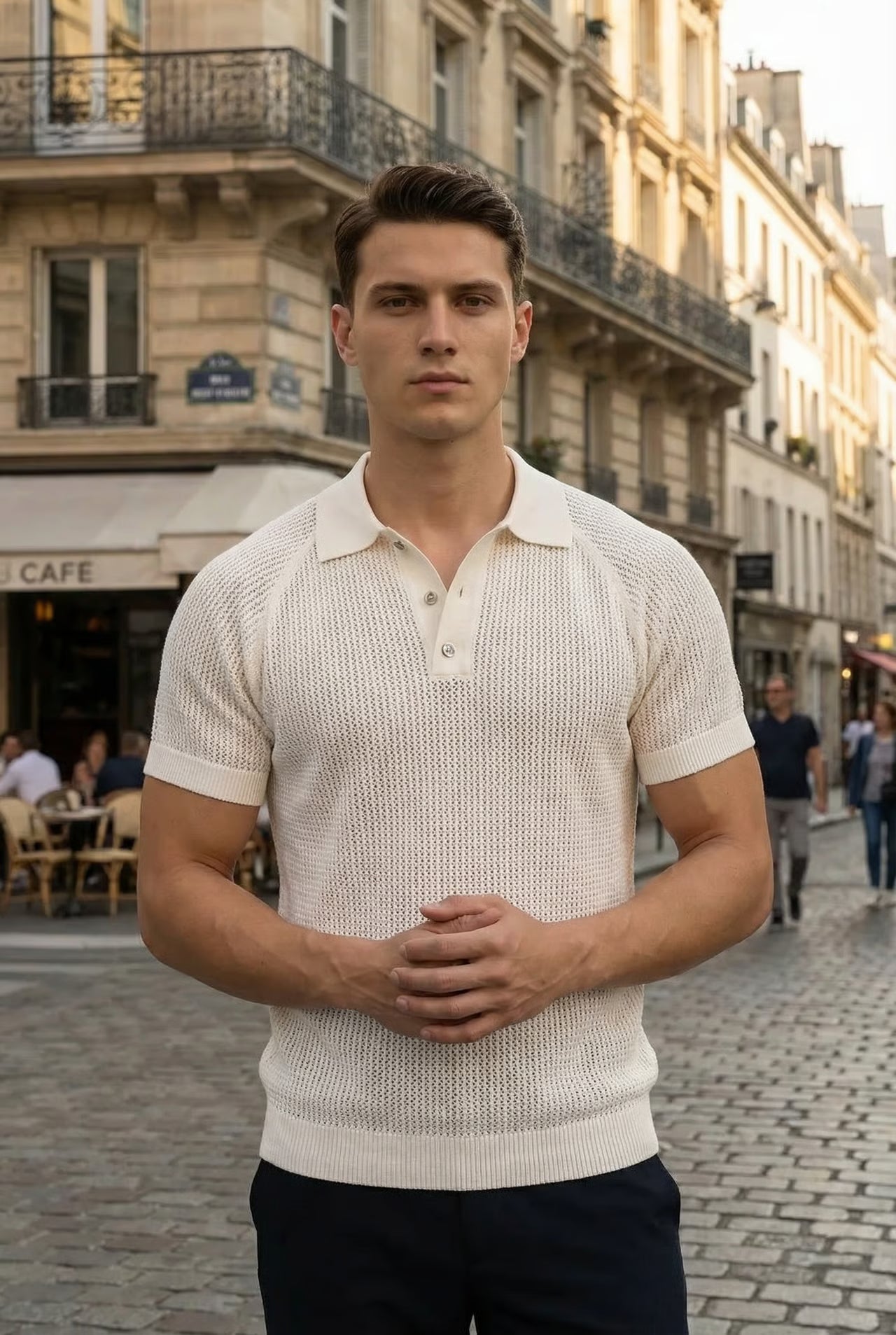 DAS AURELIAN STRICK-POLOSHIRT