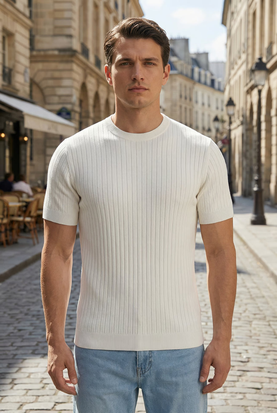 THE RIBBED SILHOUETTE TEE