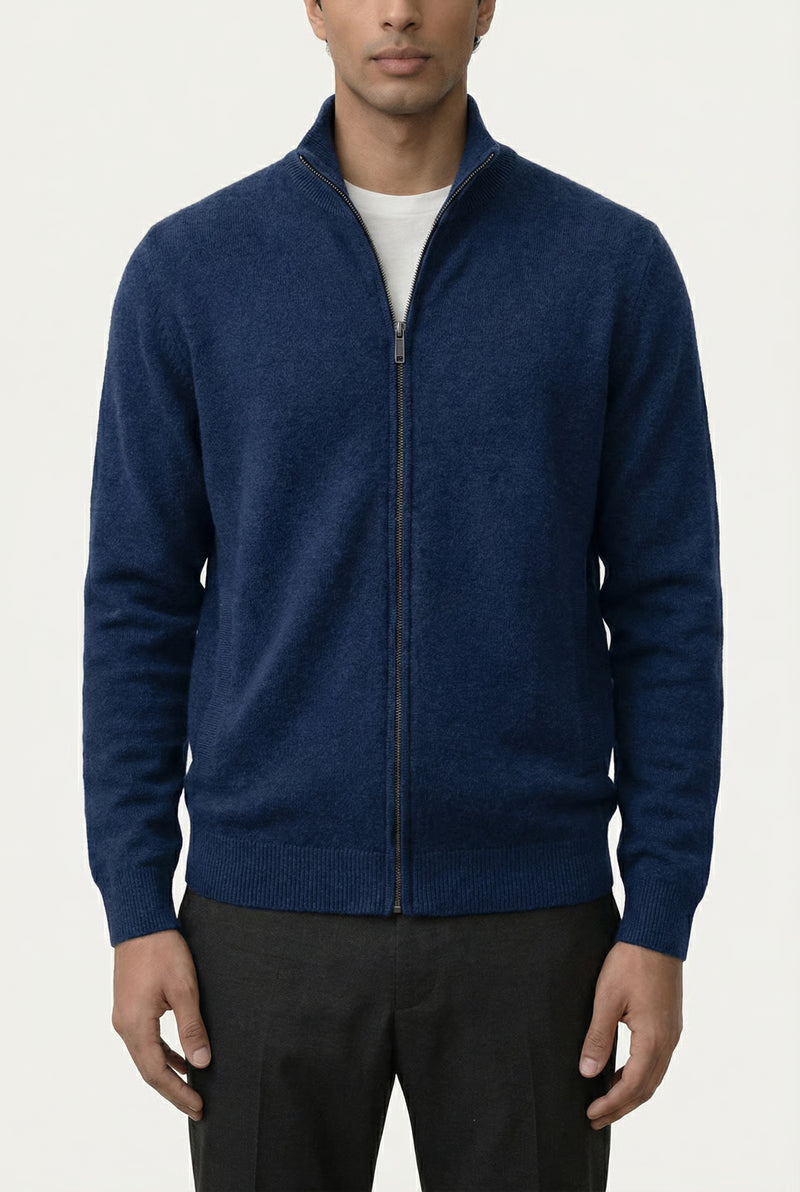 THE AURELIA FULL-ZIP KNIT – Navy