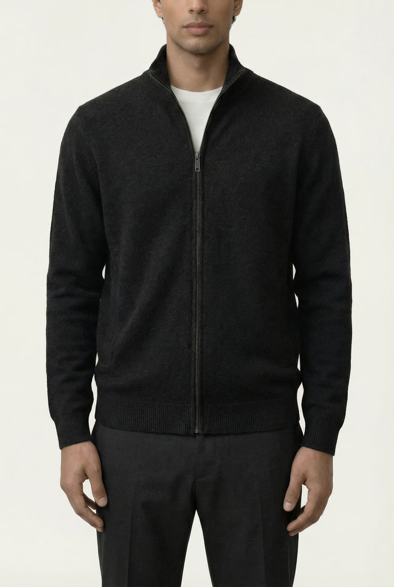 THE AURELIA FULL-ZIP KNIT – Black