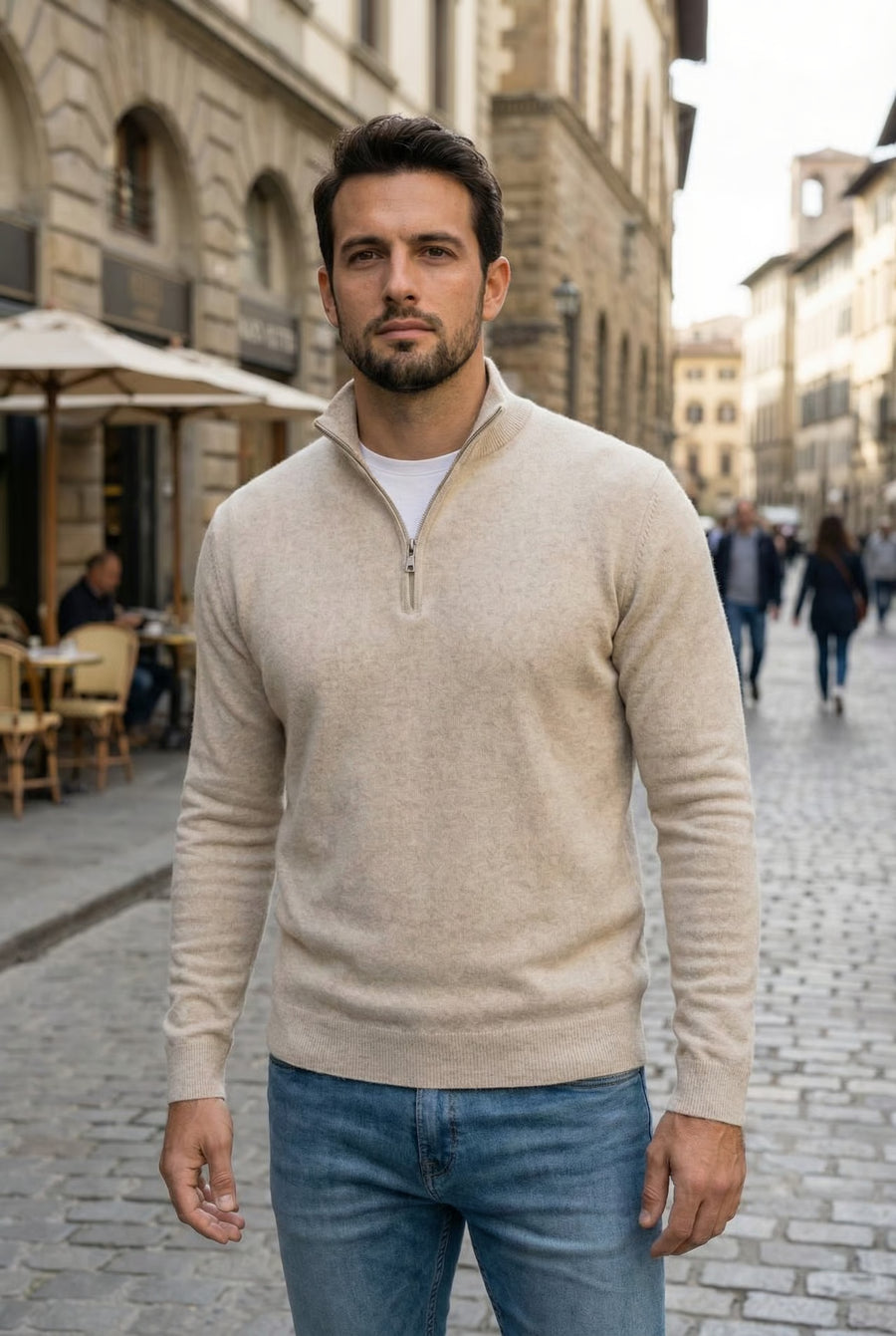 THE MERANO CASHMERE ZIP