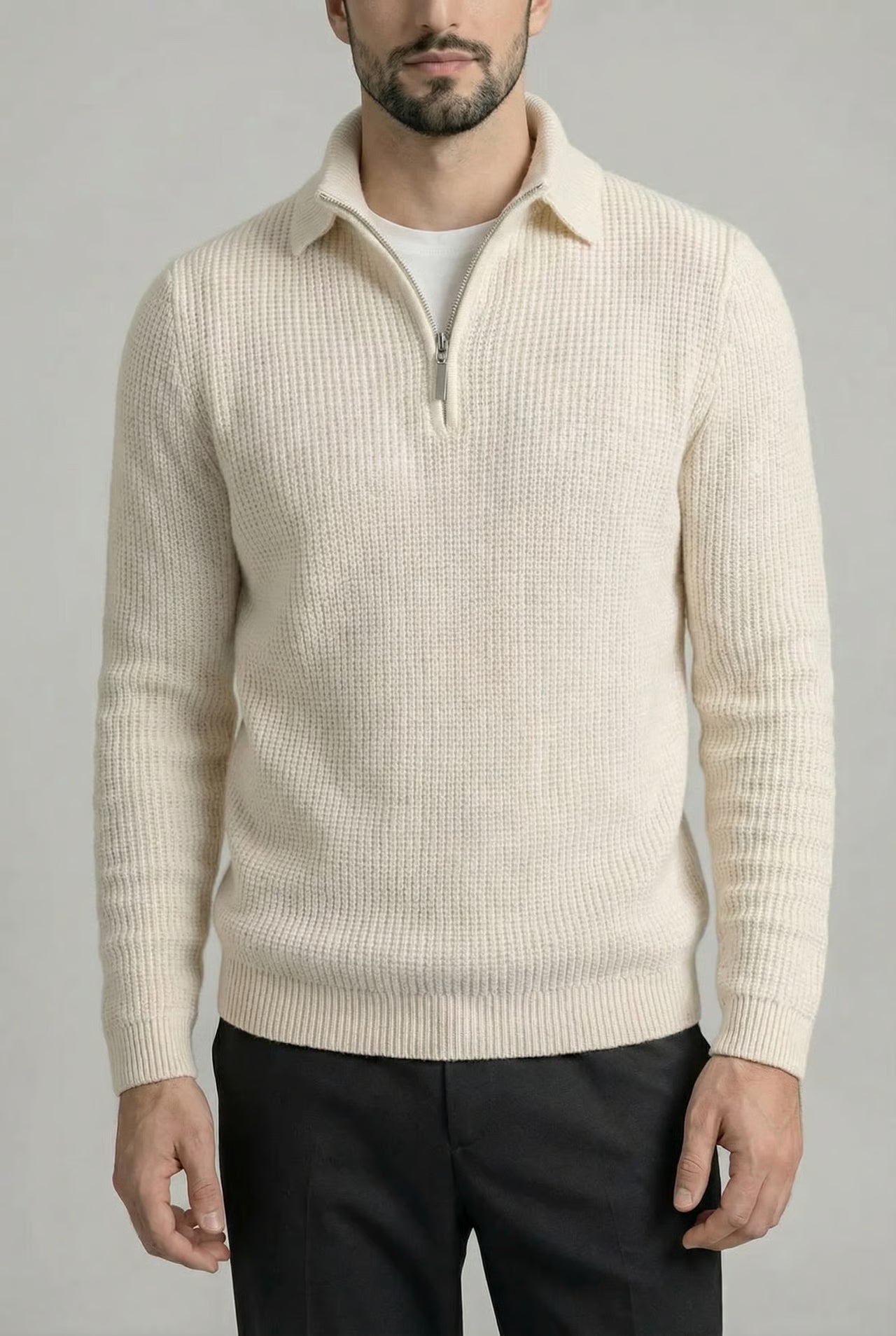 THE ATELIER ZIP-NECK SWEATER