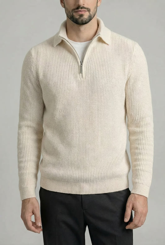 THE ATELIER ZIP-NECK SWEATER