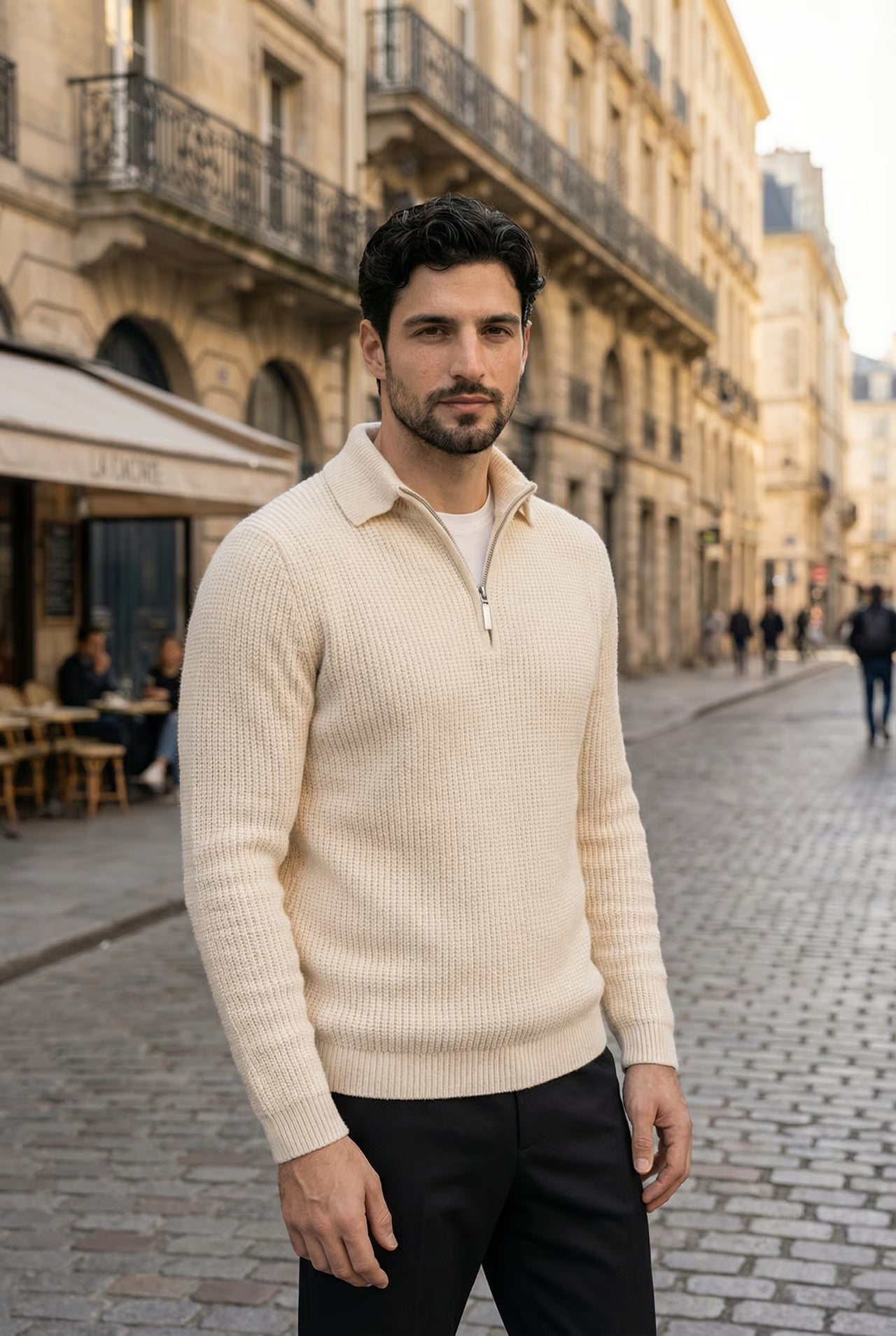 THE ATELIER ZIP-NECK SWEATER