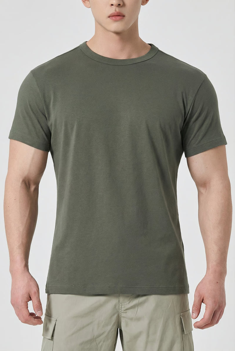 THE CORE COTTON ATHLETIC TEE – Army Green