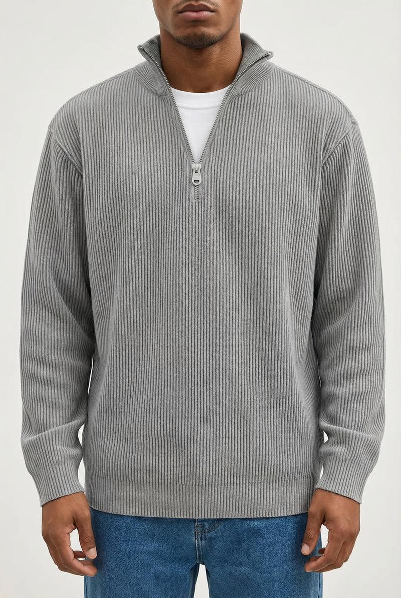 THE CORDOVA ZIP-NECK – Grey