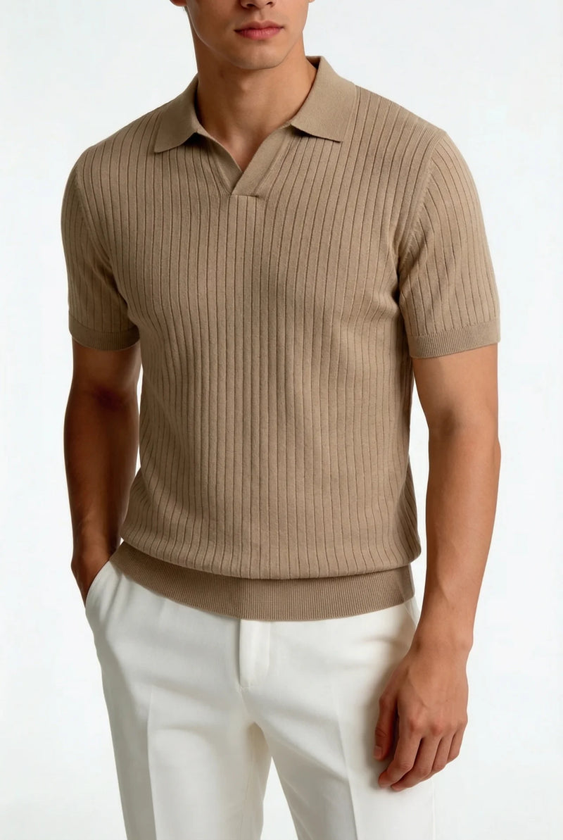 THE MODENA SLIM KNIT POLO – Khaki
